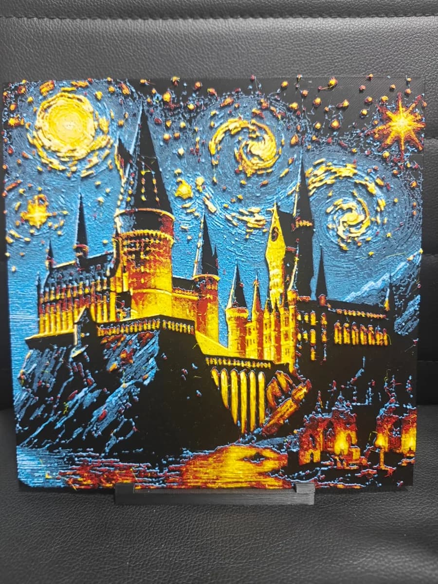 Hogwarts Starry Night by TheHueforgeLady HueForge model: Hogwarts Starry Night by TheHueforgeLady