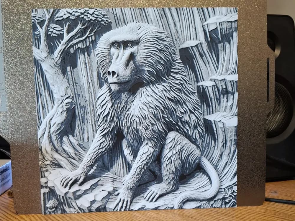 Baboon - Hueforge by 3dGlow HueForge model: Baboon - Hueforge by 3dGlow