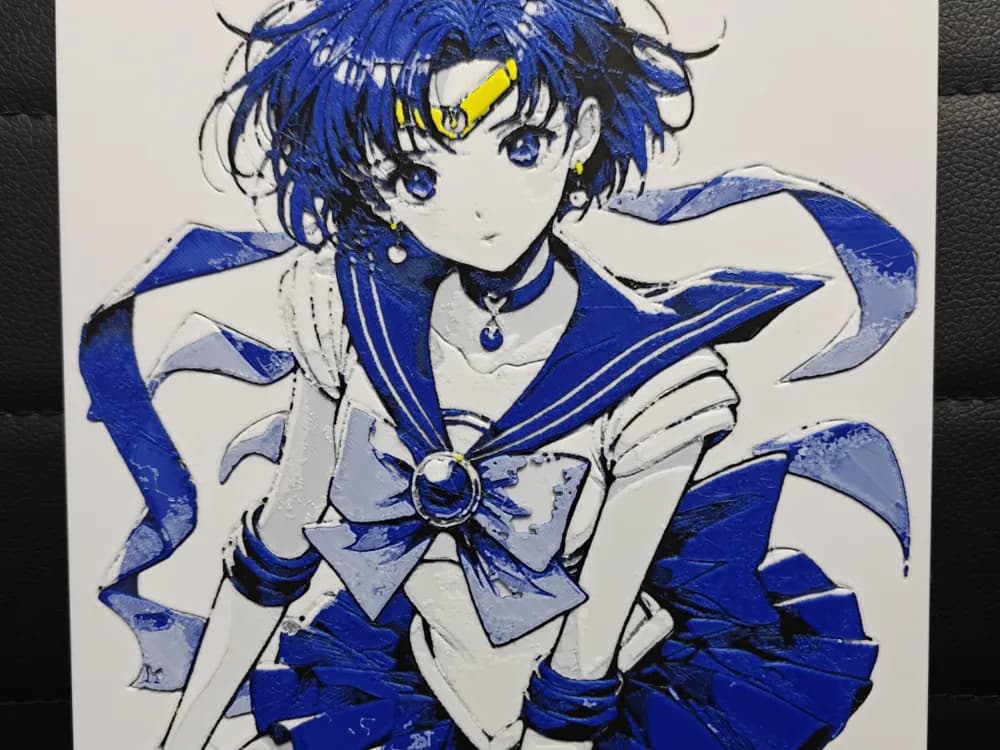 HueForge model: Sailor Mercury by TheHueforgeLady