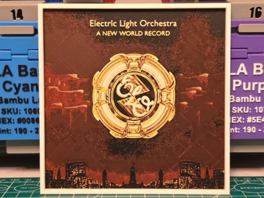 Electric Light Orchestra "A New World Record" Art by Lumpy3D HueForge model: Electric Light Orchestra "A New World Record" Art by Lumpy3D