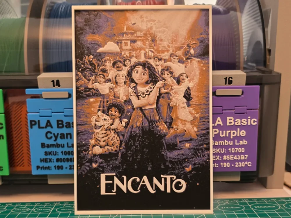 Encanto Movie Poster - Hueforge Art by Lumpy3D HueForge model: Encanto Movie Poster - Hueforge Art by Lumpy3D