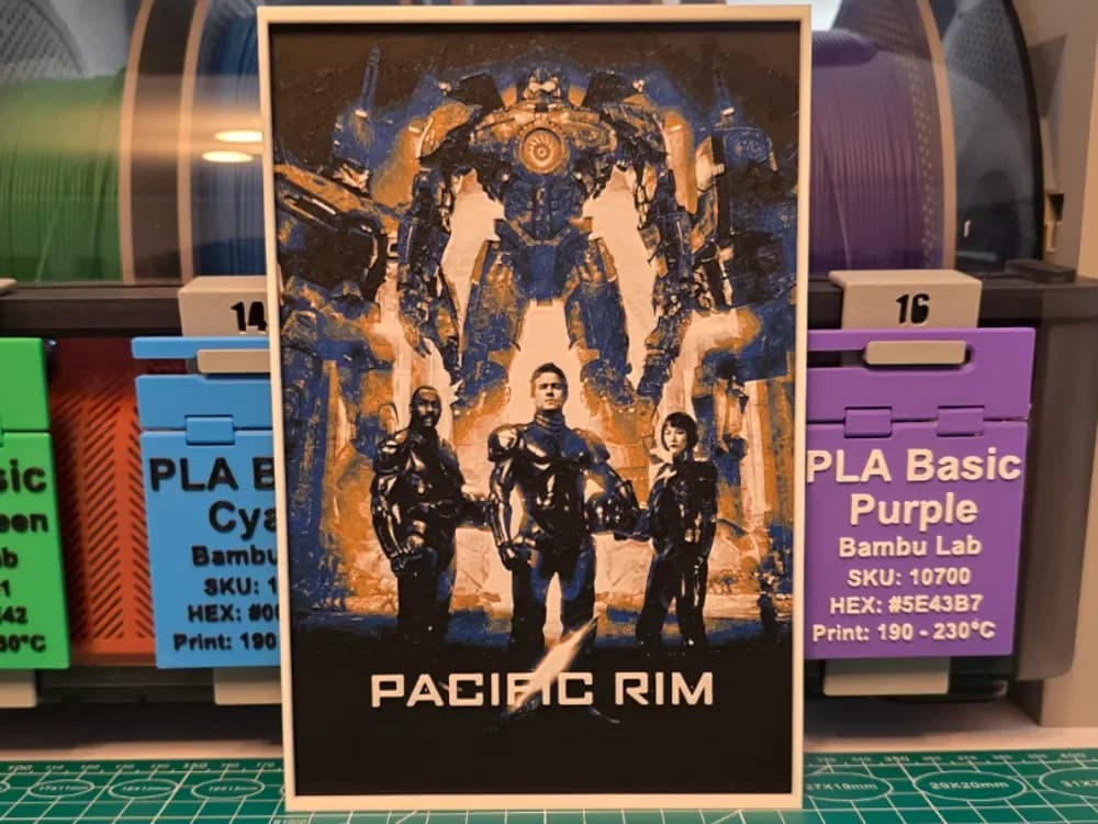 Pacific Rim Movie Poster - Hueforge Art by Lumpy3D HueForge model: Pacific Rim Movie Poster - Hueforge Art by Lumpy3D