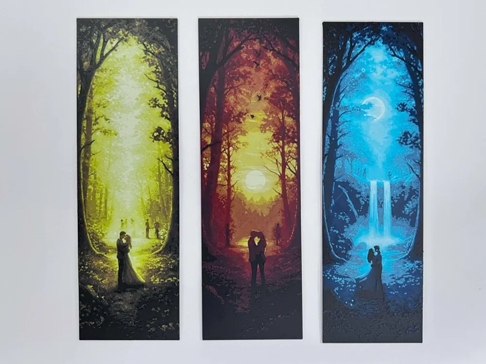 Forest of Love - Bookmark Set by 3djd HueForge model: Forest of Love - Bookmark Set by 3djd