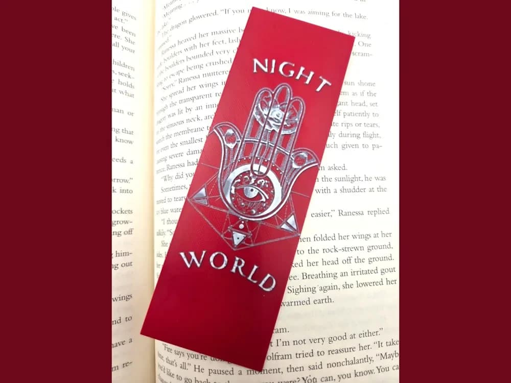 Night World Book 50x150mm Bookmark by MythicHue's HueForge model: Night World Book 50x150mm Bookmark by MythicHue's
