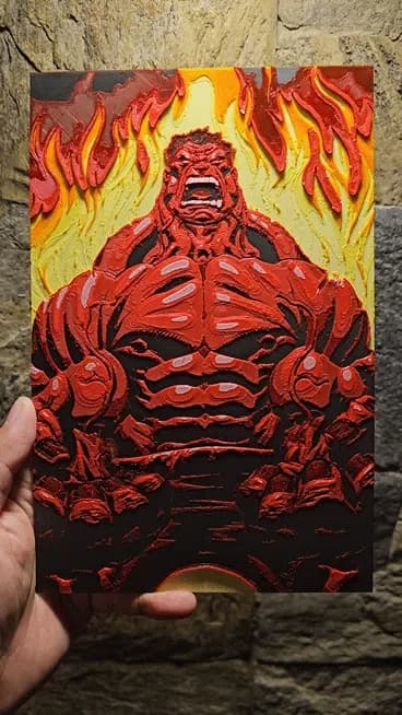 Red Hulk Comic Book Cover Hueforge by Loki HueForge model: Red Hulk Comic Book Cover Hueforge by Loki