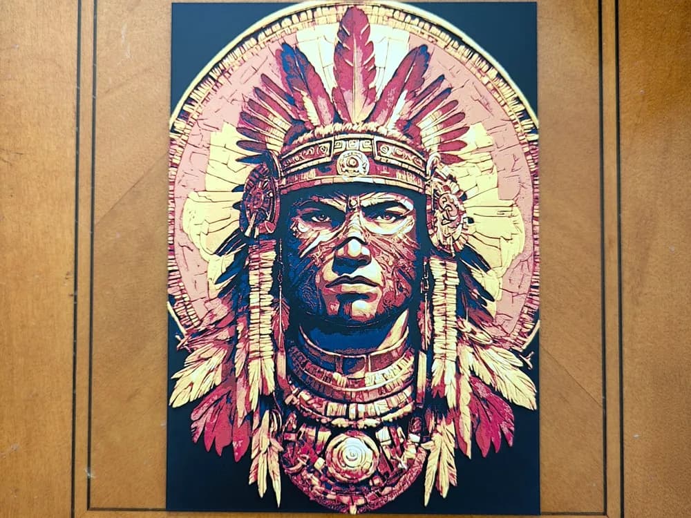 Aztec Eagle Warrior Hueforge by Sarge HueForge model: Aztec Eagle Warrior Hueforge by Sarge