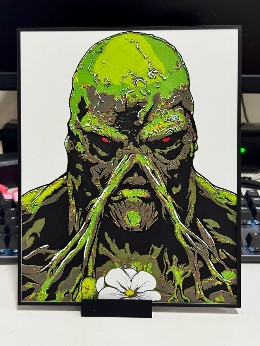Swamp Thing by Strata Prints HueForge model: Swamp Thing by Strata Prints