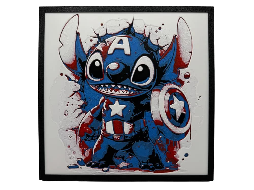 Stitch - Captain America Cosplay by Canadian Gamer HueForge model: Stitch - Captain America Cosplay by Canadian Gamer