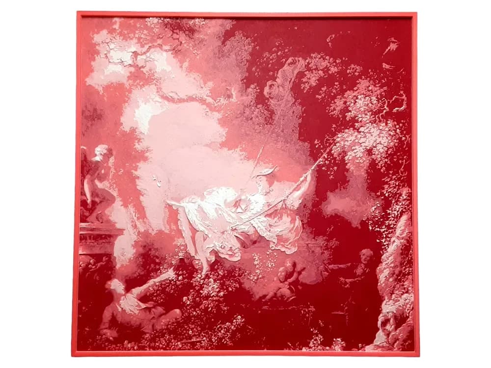 HueForge model: The Swing Hueforge Rococo Painting Fragonard Pink by Elsie Moonshadow