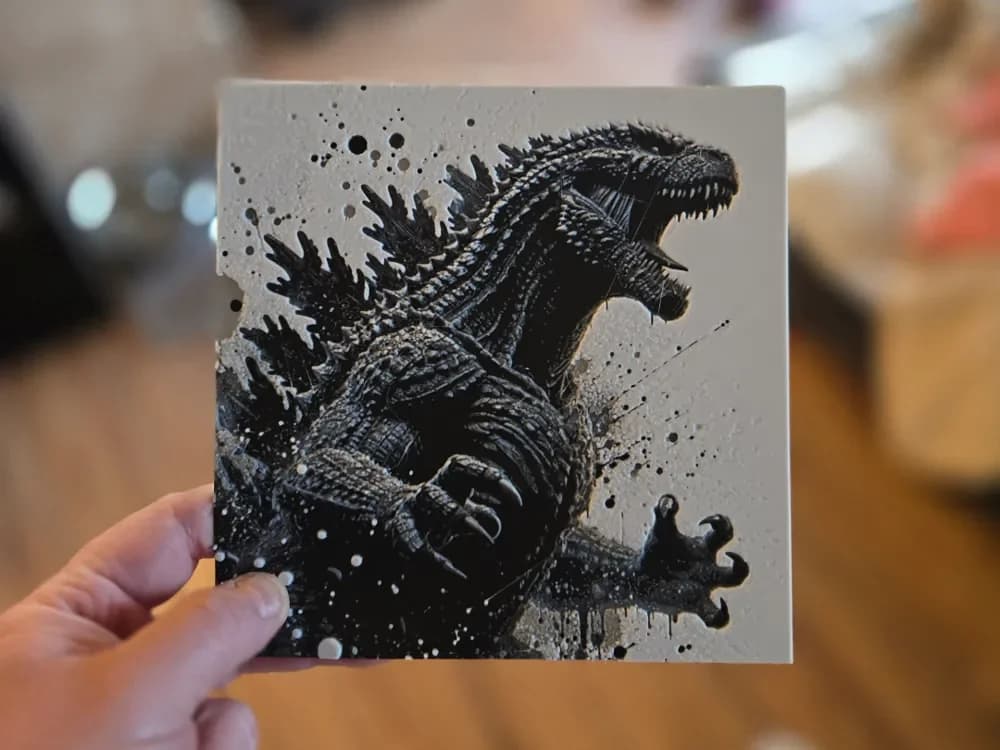 Graffiti Godzilla Hueforge by 3Ree Printing HueForge model: Graffiti Godzilla Hueforge by 3Ree Printing