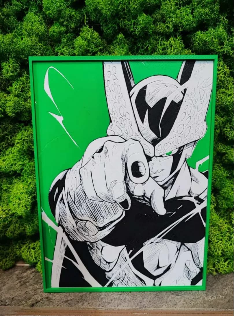 Perfect Cell by Garuda3D HueForge model: Perfect Cell by Garuda3D