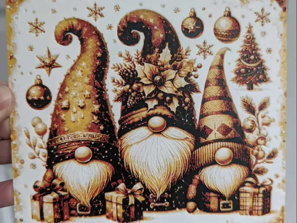 Christmas gnomes by Cré'Art 3D HueForge model: Christmas gnomes by Cré'Art 3D