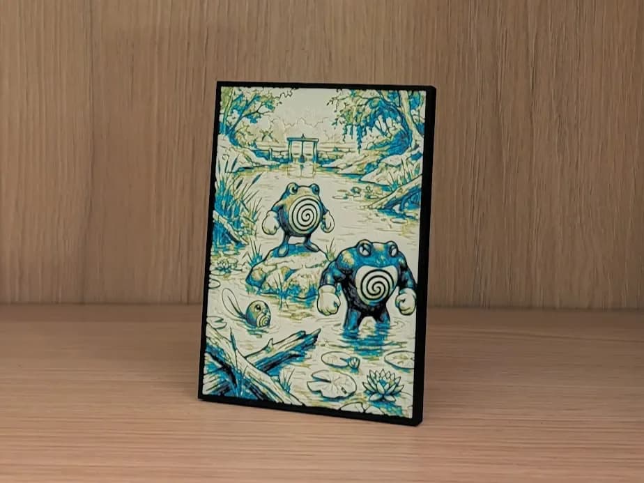 Poliwag, Poliwhirl & Poliwrath Hueforge & Frame by Nextopia HueForge model: Poliwag, Poliwhirl & Poliwrath Hueforge & Frame by Nextopia