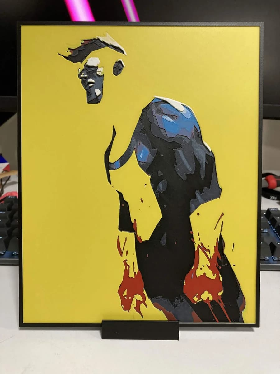 Invincible Negative Space by Strata Prints HueForge model: Invincible Negative Space by Strata Prints