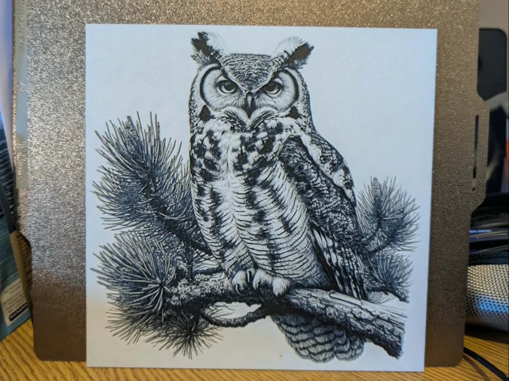 Perched owl - hueforge Perched owl - hueforge