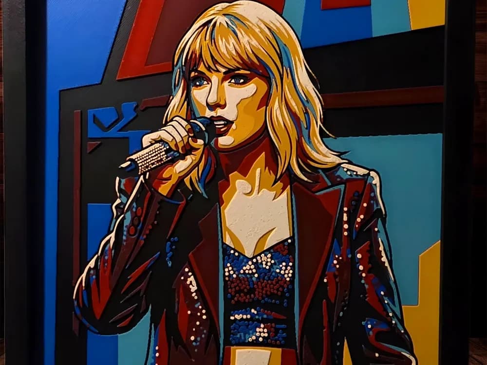 Taylor Swift - 200x200 by Side Quest Hues HueForge model: Taylor Swift - 200x200 by Side Quest Hues