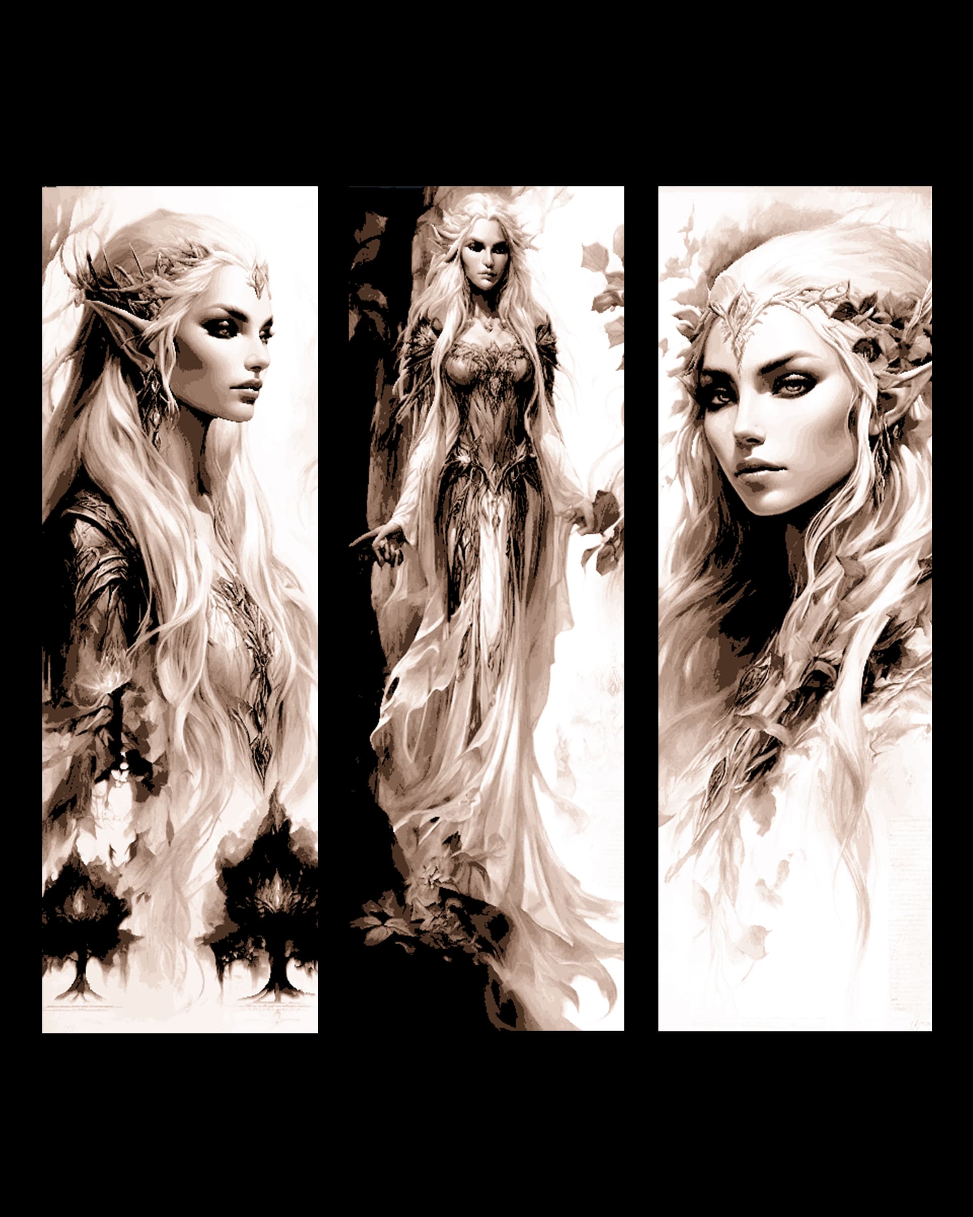 The dark beauty of the elven enchantress - Set of bookmarks