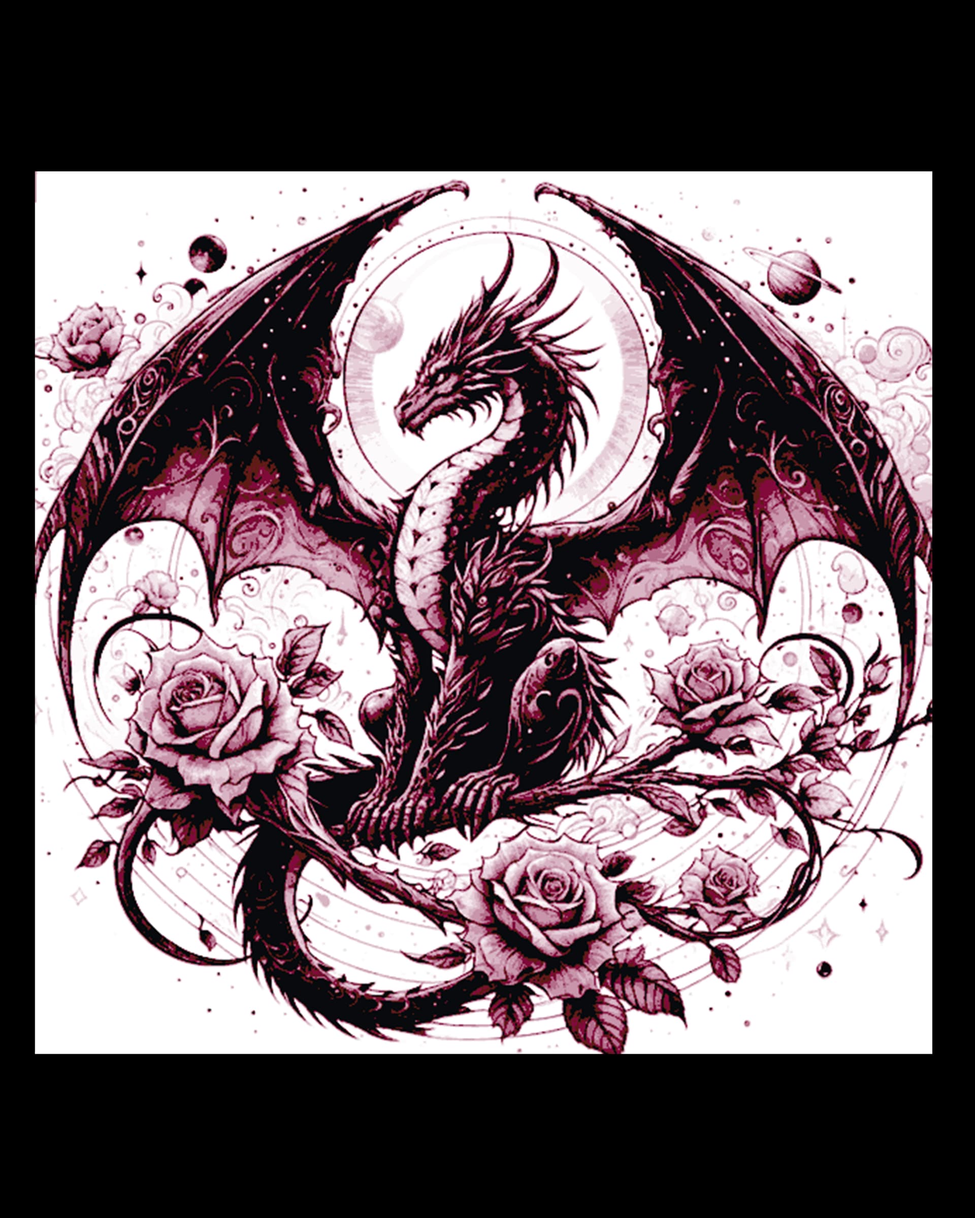 Fantasy Depiction of a Dragon Symbol with Roses by BooneCo3d HueForge model: Fantasy Depiction of a Dragon Symbol with Roses by BooneCo3d