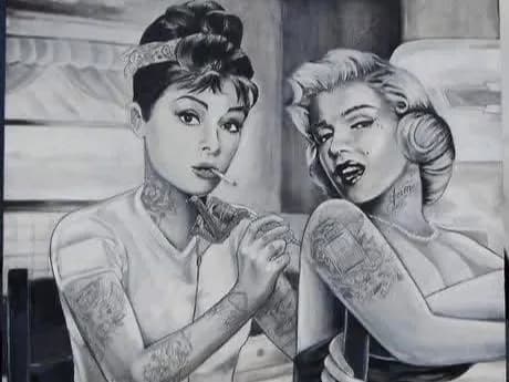 Marily Monroe Audrey Hepburn Hueforge by 3DNesy HueForge model: Marily Monroe Audrey Hepburn Hueforge by 3DNesy