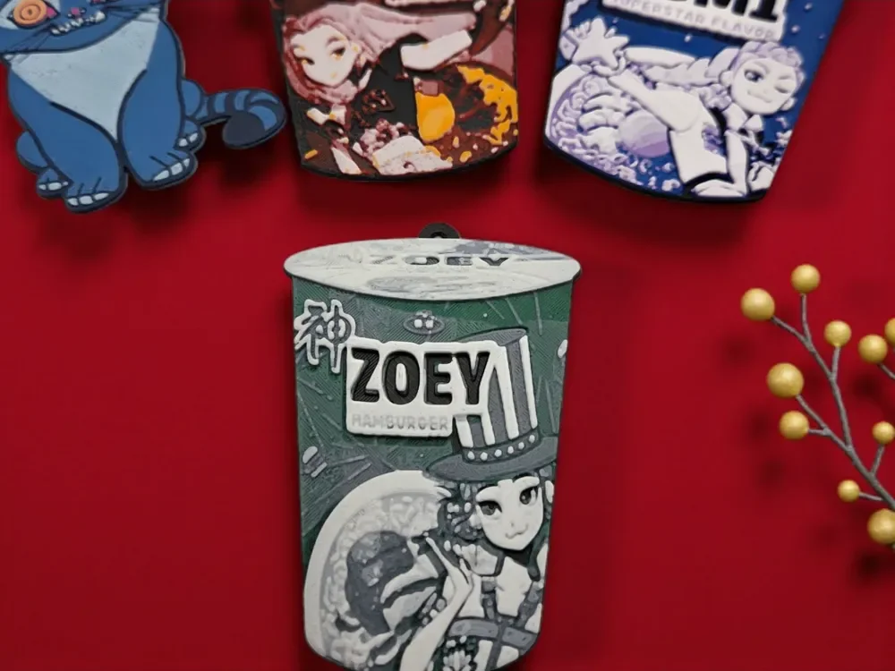 Kpop Zoey Ramen Christmas Ornament by MythicHue's HueForge model: Kpop Zoey Ramen Christmas Ornament by MythicHue's