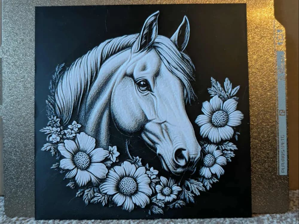 Floral Horse - hueforge by 3dGlow HueForge model: Floral Horse - hueforge by 3dGlow