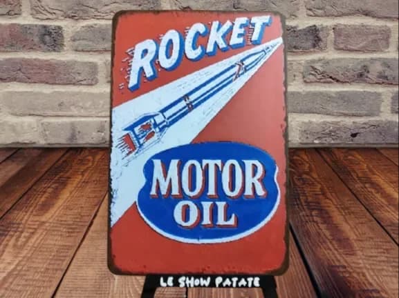 Plaque vintage Rocket Motor Oil Hueforge by leshowpatate HueForge model: Plaque vintage Rocket Motor Oil Hueforge by leshowpatate