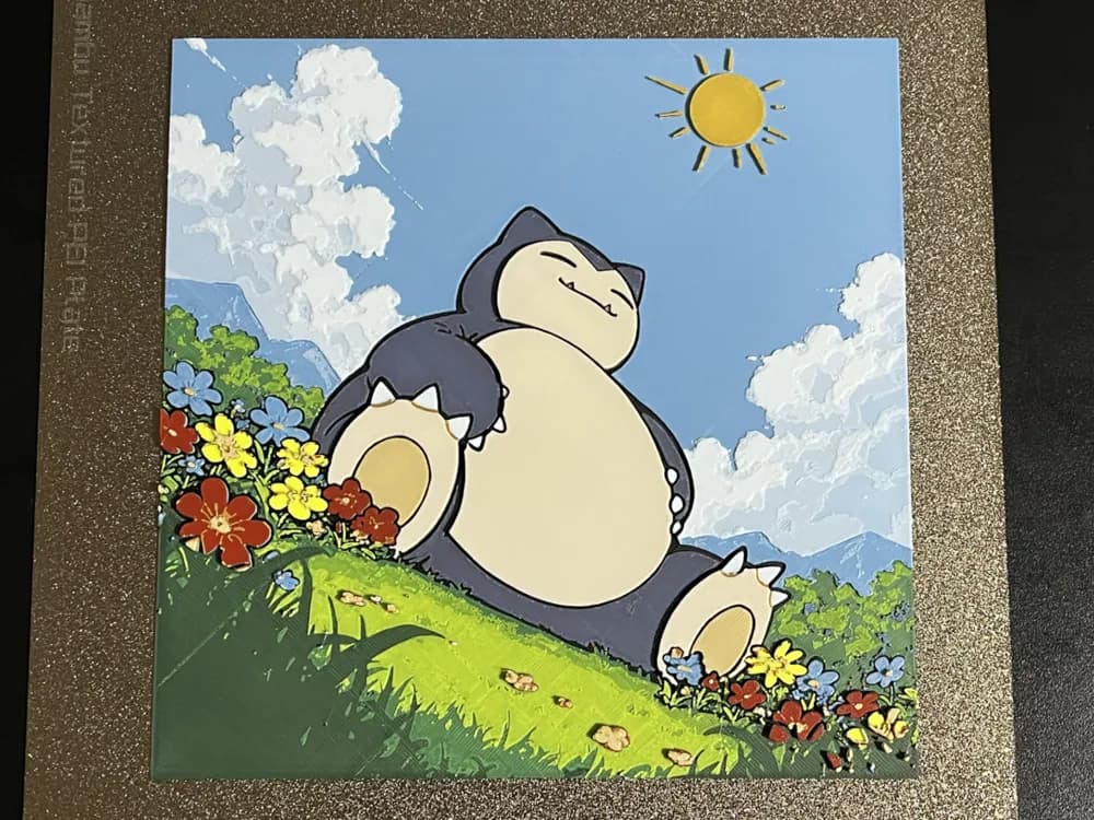 Snorlax under Sunshine Pokemon Hueforge by FantasyZ HueForge model: Snorlax under Sunshine Pokemon Hueforge by FantasyZ