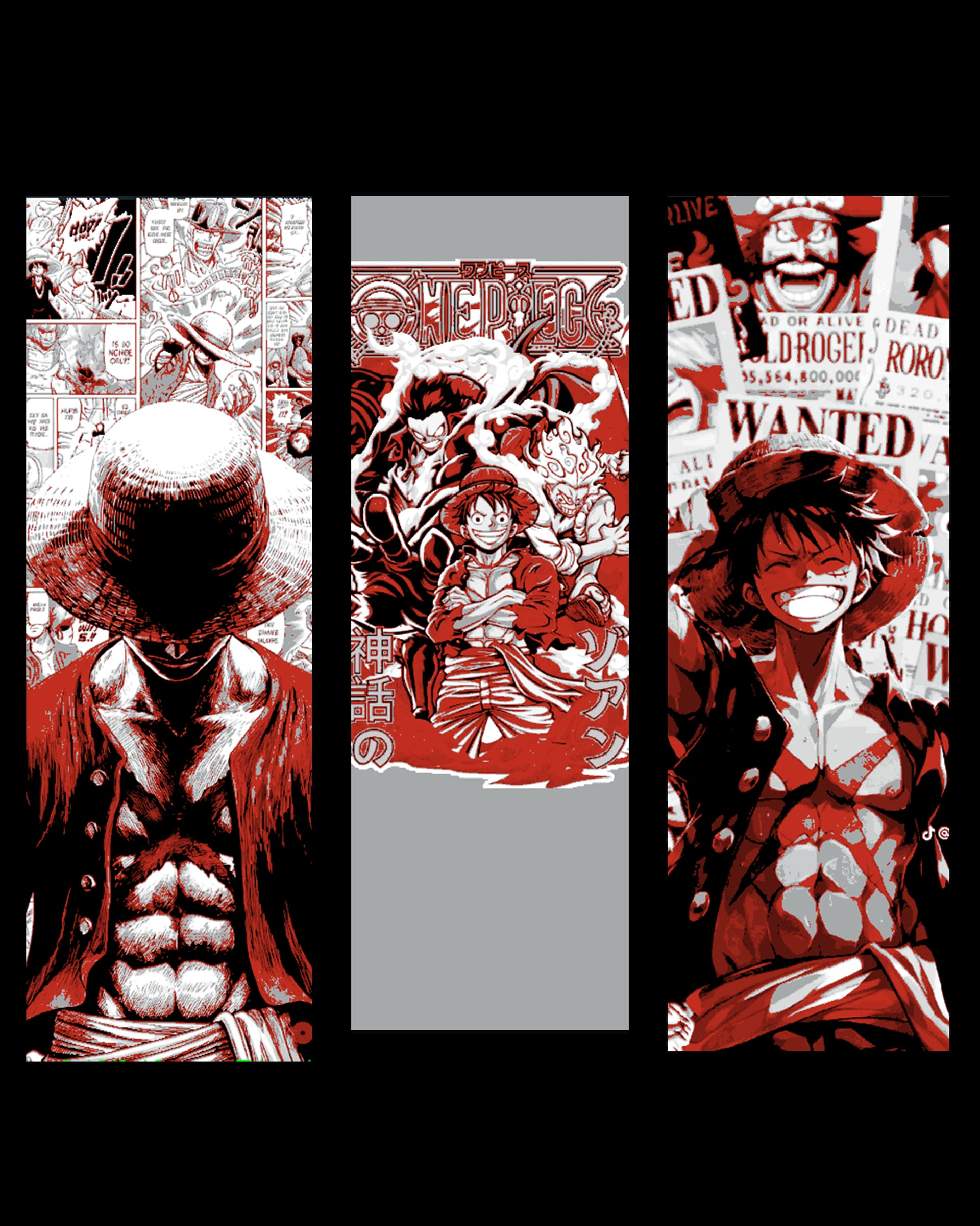 Monkey.D.Luffy the captain of the Straw Hat Pirates - Fanart set of bookmarks Monkey.D.Luffy the captain of the Straw Hat Pirates - Fanart set of bookmarks