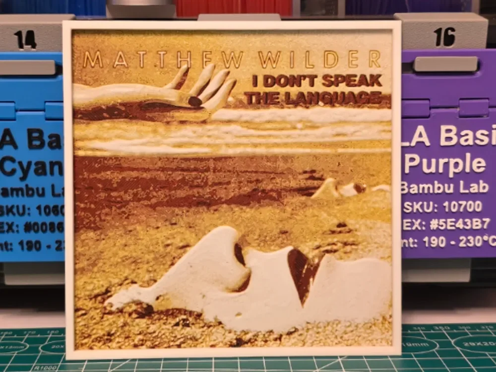 Matthew Wilder "I Don't Speak the Language" Album by Lumpy3D HueForge model: Matthew Wilder "I Don't Speak the Language" Album by Lumpy3D