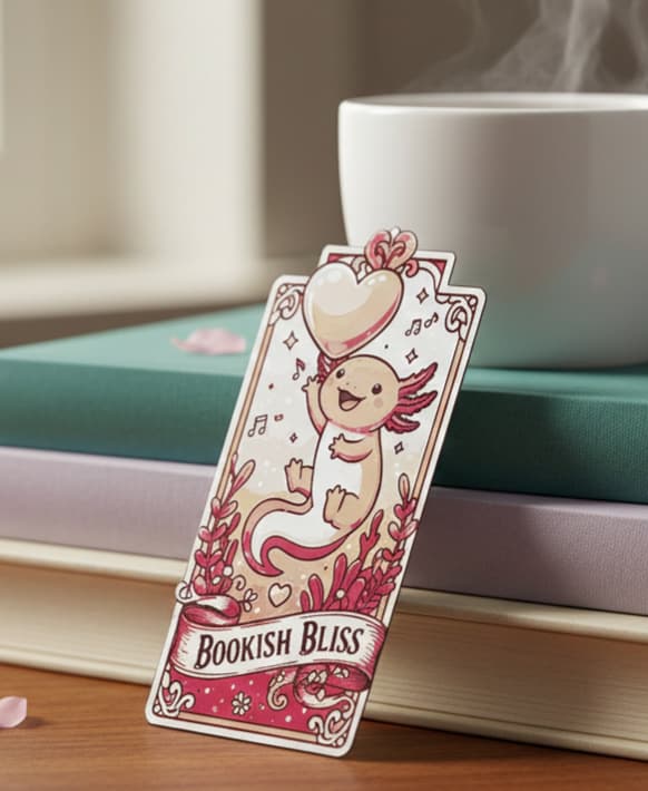 Valentine Axolotl Bookmark4 - Hueforge - 4 colors by doodleddigital HueForge model: Valentine Axolotl Bookmark4 - Hueforge - 4 colors by doodleddigital