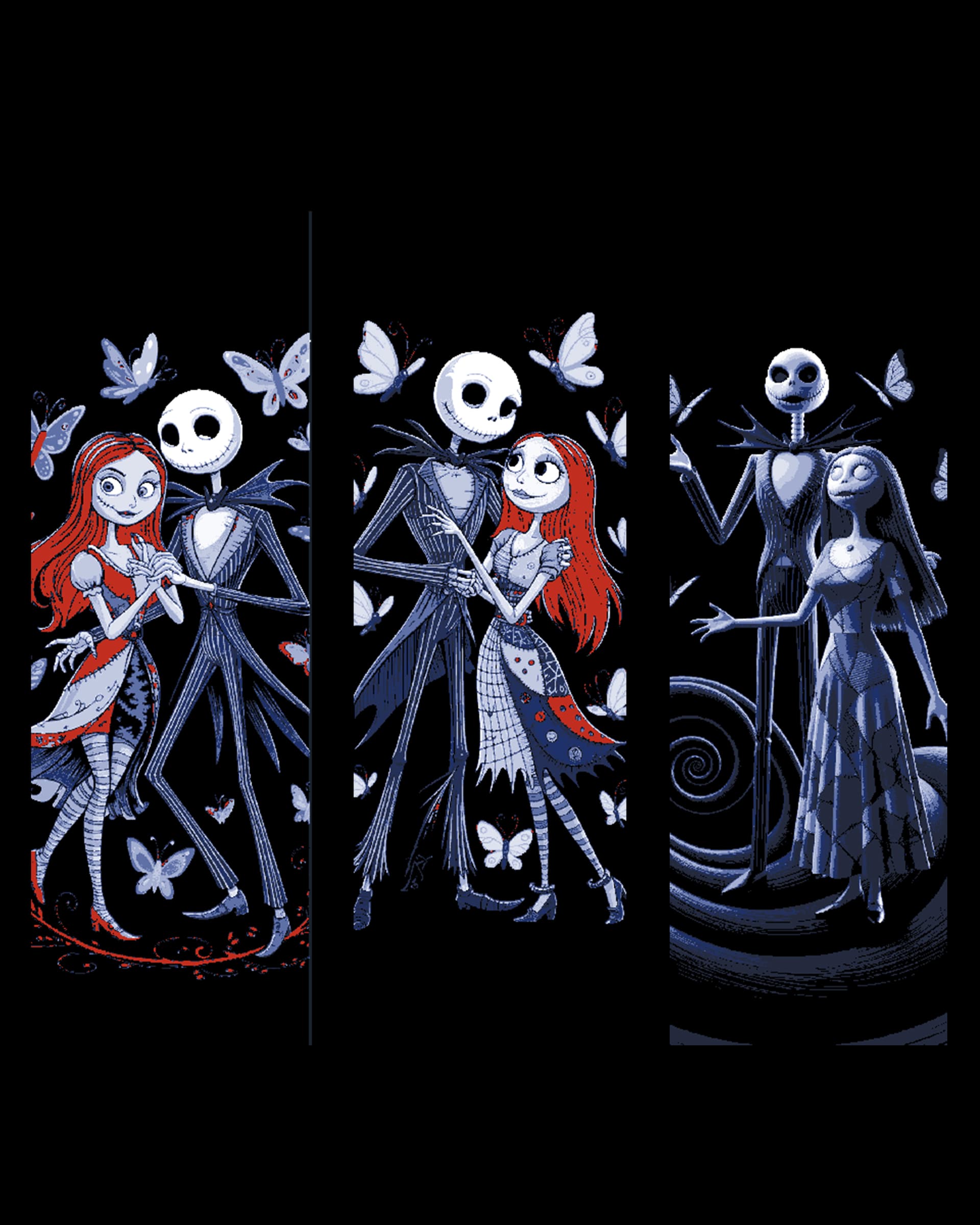 Fanart Depictions of Jack and Sally enjoying a midnight stroll among the Butterflies - Bookmarks Fanart Depictions of Jack and Sally enjoying a midnight stroll among the Butterflies - Bookmarks