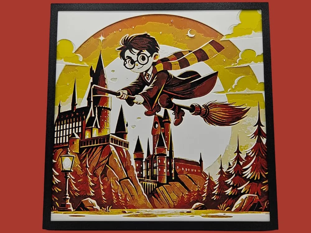 Harry Potter Flying by BusyKikiBee HueForge model: Harry Potter Flying by BusyKikiBee