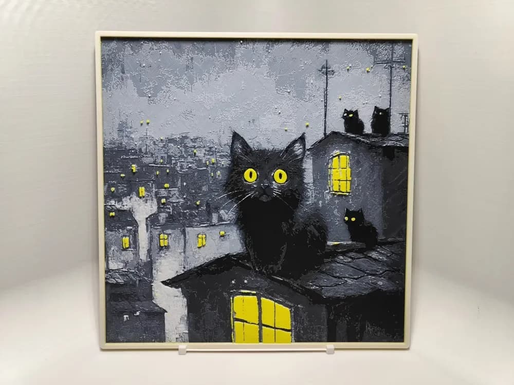 HueForge model: Cats on Rooftop #1 - Hueforge by BeaN