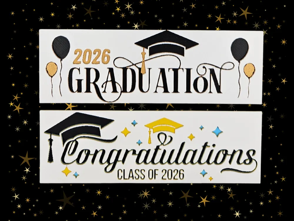 Graduation 2026 Bookmarks (Set 2) by BusyKikiBee HueForge model: Graduation 2026 Bookmarks (Set 2) by BusyKikiBee