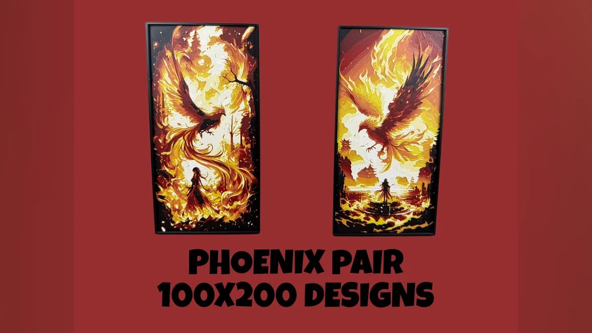 Phoenix Pair - 100x200mm Fantasy Hueforge by Canadian Gamer HueForge model: Phoenix Pair - 100x200mm Fantasy Hueforge by Canadian Gamer