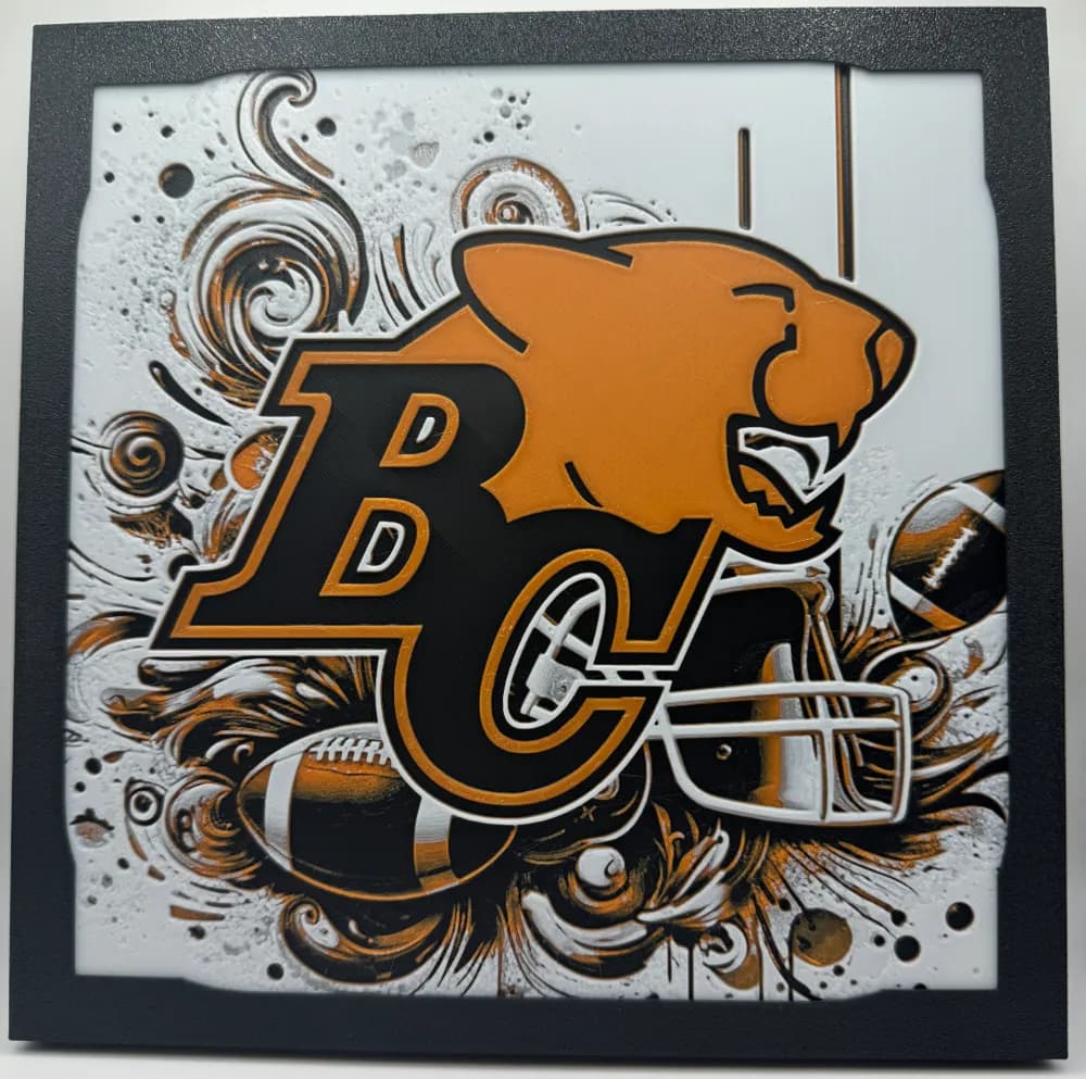 HueForge model: BC Lions - CFL Hueforge by Canadian Gamer