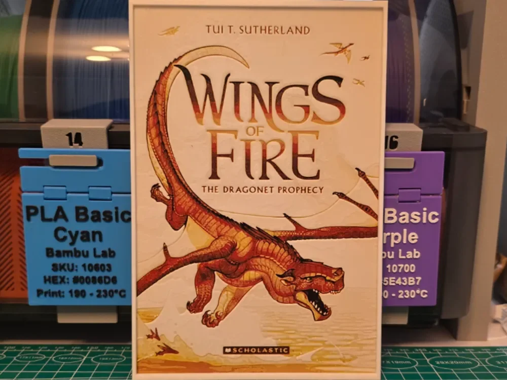 Wings of Fire: The Dragonet Prophecy Book Art by Lumpy3D HueForge model: Wings of Fire: The Dragonet Prophecy Book Art by Lumpy3D