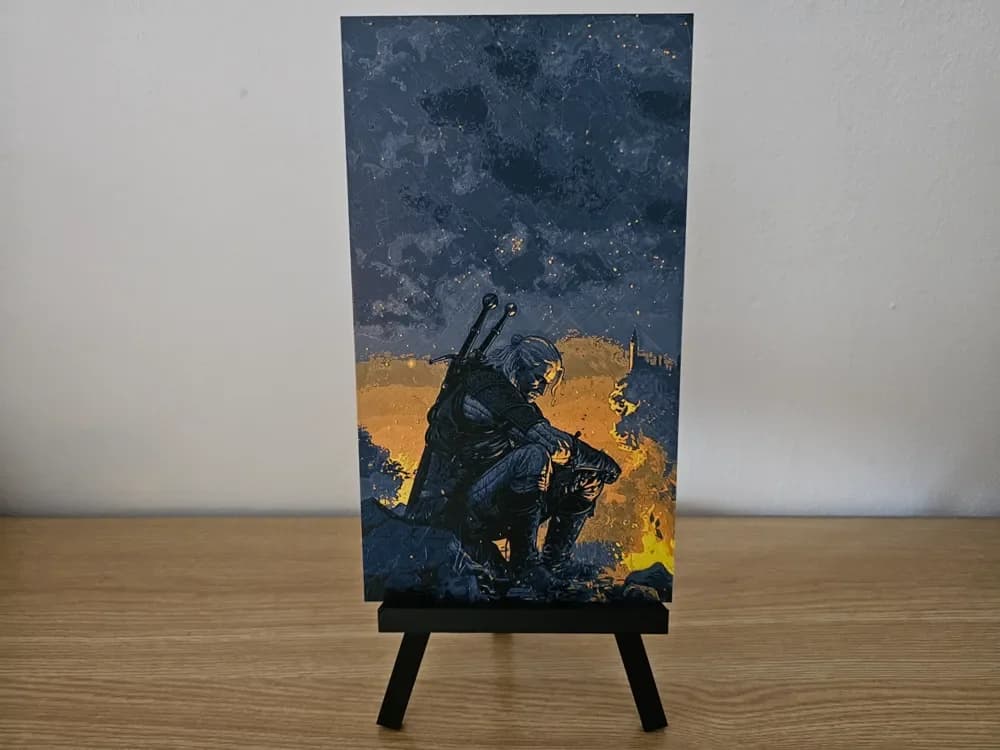 Witcher by the campfire (Geralt) Hueforge Witcher by the campfire (Geralt) Hueforge