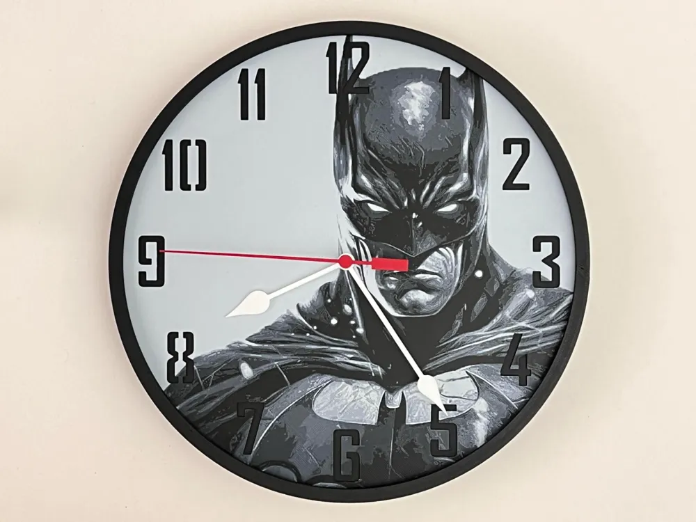 Customizable Clock - Batman by 3djd HueForge model: Customizable Clock - Batman by 3djd