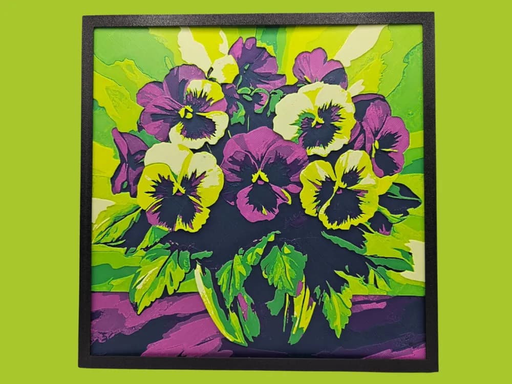 Vase of Pansies by BusyKikiBee HueForge model: Vase of Pansies by BusyKikiBee