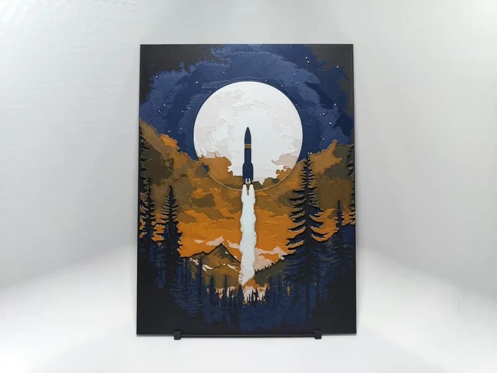 Space Exploration Poster #1 - Hueforge by BeaN HueForge model: Space Exploration Poster #1 - Hueforge by BeaN