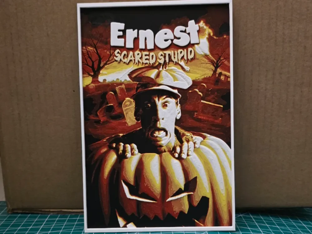 Ernest Scared Stupid Movie Poster - Hueforge Art by Lumpy3D HueForge model: Ernest Scared Stupid Movie Poster - Hueforge Art by Lumpy3D