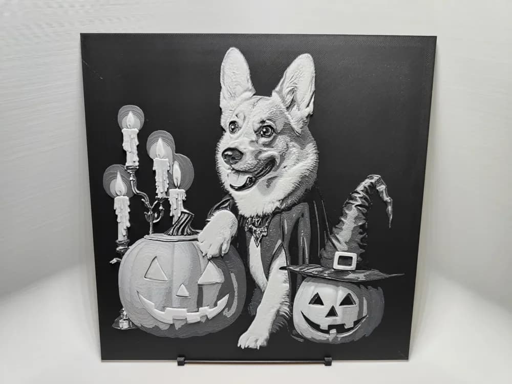 Halloween HueForge - Cute Corgi by BeaN HueForge model: Halloween HueForge - Cute Corgi by BeaN