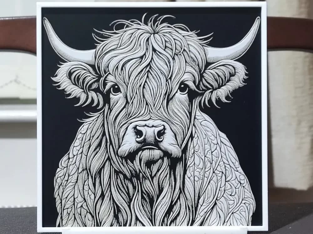 Highland Cow - HueForge 3 Color by BoDad HueForge model: Highland Cow - HueForge 3 Color by BoDad