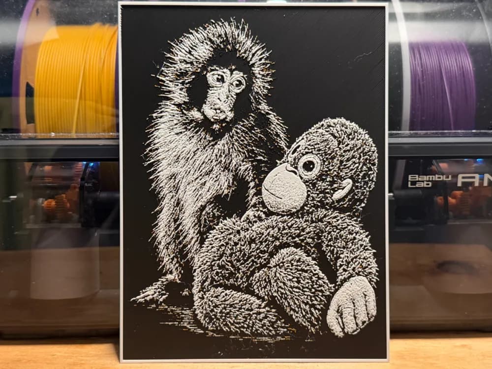 Punch - The Monkey HueForge by liv_3d HueForge model: Punch - The Monkey HueForge by liv_3d