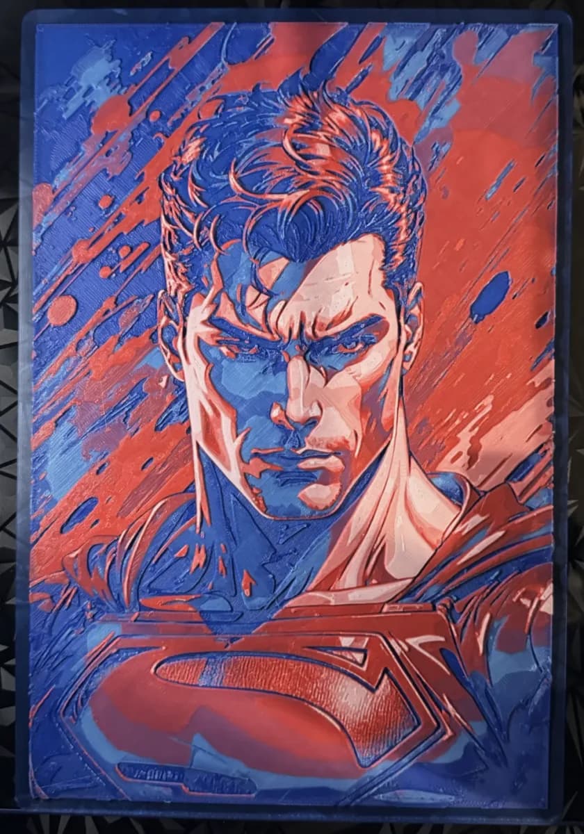 Superman - Hueforge Print by cyanidesugar HueForge model: Superman - Hueforge Print by cyanidesugar