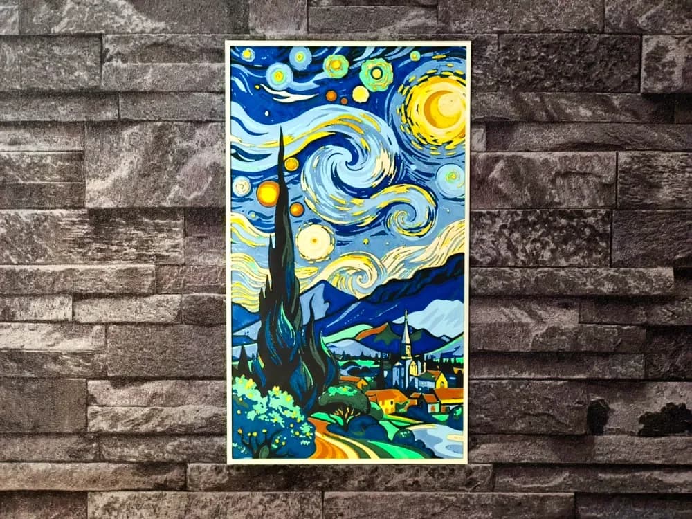 Hueforge The Starry Night Van Gogh by StefBull85 HueForge model: Hueforge The Starry Night Van Gogh by StefBull85