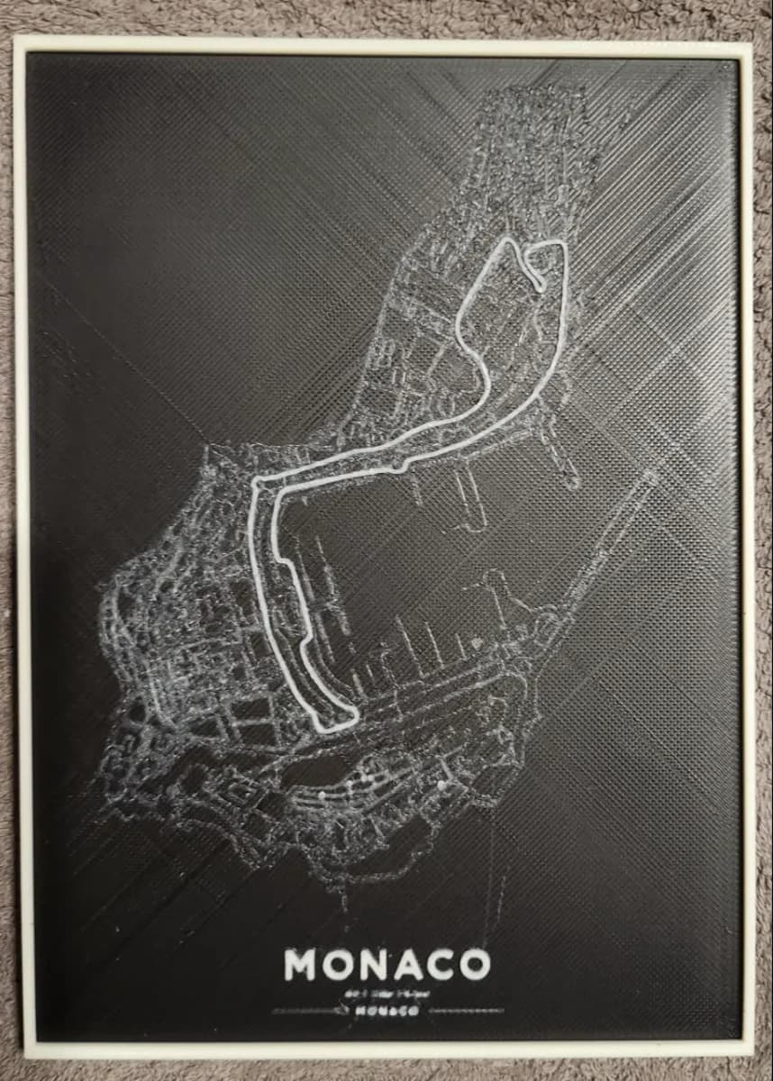 Monaco Circuit F1 - HueForge by keko HueForge model: Monaco Circuit F1 - HueForge by keko