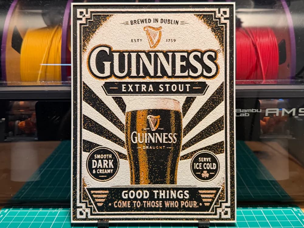Guinness Poster by liv_3d HueForge model: Guinness Poster by liv_3d