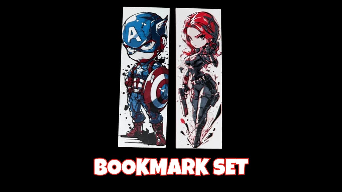 Captain America & Black Widow - Bookmark Set by Canadian Gamer HueForge model: Captain America & Black Widow - Bookmark Set by Canadian Gamer